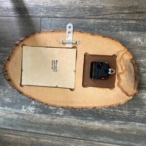 Rusty Clock Texture Wall Decor | Vintage Rustic Live Edge Wood Slab Wall Clock Wolf Picture ...